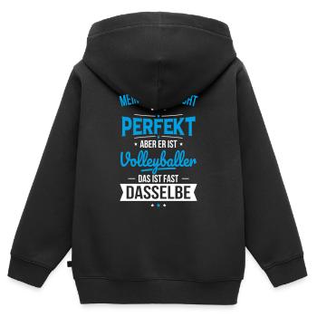 My dad is not perfect - volleyball player - Kids Premium Organic Zip-up Hoodie - black - Back - AI Model Kid Male (0cm)