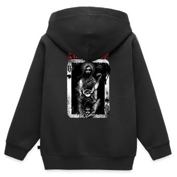 Reine de la mort et deaspair 02 - Sweat Premium à capuche zippé enfant bio - noir - Dos - AI Model Kid Male (0cm)