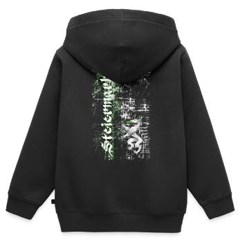 Retro Steiermark - Kinder Premium Organic Zip Hoodie - Schwarz - Hinten - AI Model Kid Male (0cm)
