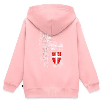 Vienne - Sweat Premium à capuche zippé enfant bio - rose - Dos - AI Model Kid Female (0cm)