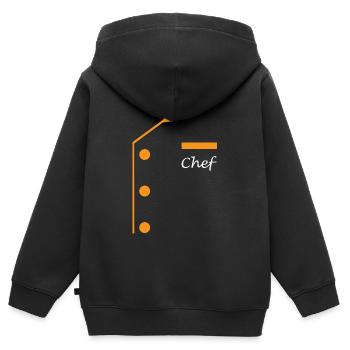 Chefkoch Uniform Lustiges Kochen - Kinder Premium Organic Zip Hoodie - Schwarz - Hinten - AI Model Kid Male (0cm)