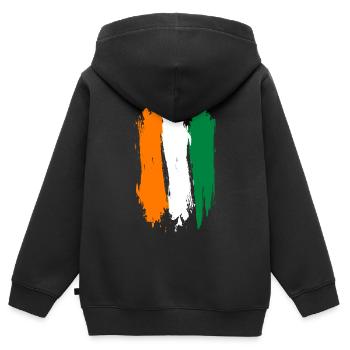 Côte d’Ivoire - Sweat Premium à capuche zippé enfant bio - noir - Dos - AI Model Kid Male (0cm)
