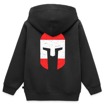 Gladiateur Autriche - Sweat Premium à capuche zippé enfant bio - noir - Dos - AI Model Kid Male (0cm)