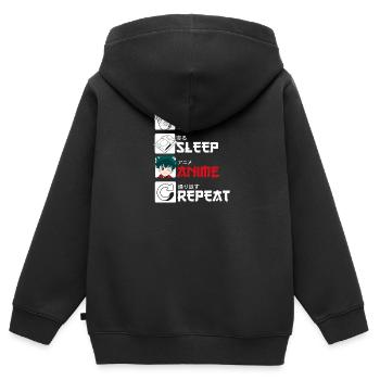 Eat Sleep Anime Repeat - Anime Cosplay Manga - Kids Premium Organic Zip-up Hoodie - black - Back - AI Model Kid Male (0cm)