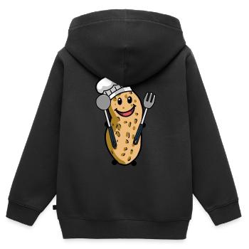 Koch Erdnuss Gourmet Kochkunst Hobbykoch Nuss - Kinder Premium Organic Zip Hoodie - Schwarz - Hinten - AI Model Kid Male (0cm)