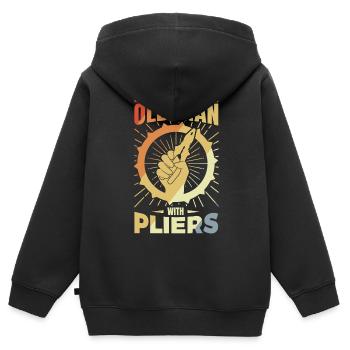 Old electronics technician - Kids Premium Organic Zip-up Hoodie - black - Back - AI Model Kid Male (0cm)