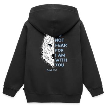 Religious quote - Kids Premium Organic Zip-up Hoodie - black - Back - AI Model Kid Male (0cm)