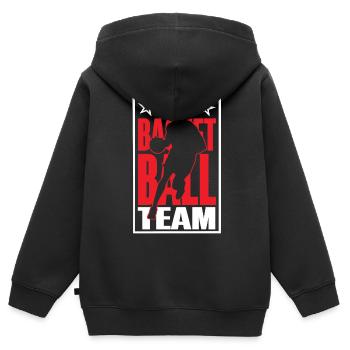 Équipe de basket-ball - Sweat Premium à capuche zippé enfant bio - noir - Dos - AI Model Kid Male (0cm)