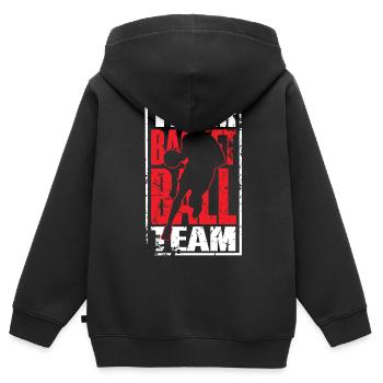 Équipe de basket-ball - Sweat Premium à capuche zippé enfant bio - noir - Dos - AI Model Kid Male (0cm)