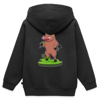 Eber Dart Dartpfeil - Kinder Premium Organic Zip Hoodie - Schwarz - Hinten - AI Model Kid Male (0cm)