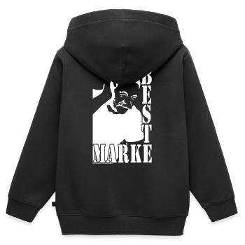 best brand man - Kids Premium Organic Zip-up Hoodie - black - Back - AI Model Kid Male (0cm)