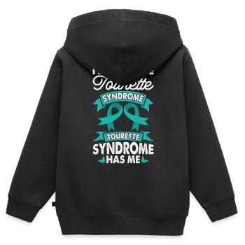 Ich Habe Kein Blaugrünes Band Für Den - Kinder Premium Organic Zip Hoodie - Schwarz - Hinten - AI Model Kid Male (0cm)
