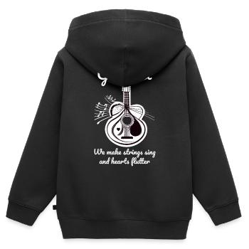 Streicher-Serenaden: Gitarristen feiern Gitarre - Kinder Premium Organic Zip Hoodie - Schwarz - Hinten - AI Model Kid Male (0cm)
