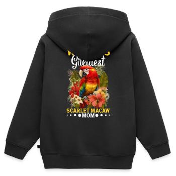 La plus grande mère scarlachare au monde - Sweat Premium à capuche zippé enfant bio - noir - Dos - AI Model Kid Male (0cm)