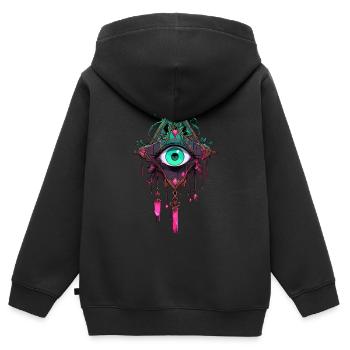 Attrape-rêves #1 - Sweat Premium à capuche zippé enfant bio - noir - Dos - AI Model Kid Male (0cm)