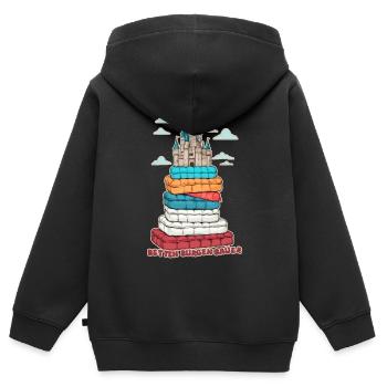 Betten Burgen Bauer - Kinder Premium Organic Zip Hoodie - Schwarz - Hinten - AI Model Kid Male (0cm)