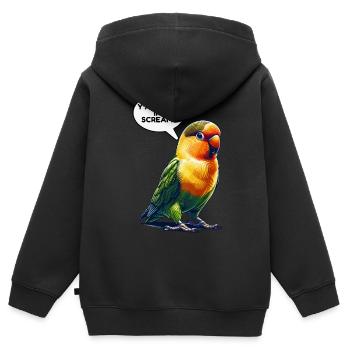 Turteltauben-Meme - Kinder Premium Organic Zip Hoodie - Schwarz - Hinten - AI Model Kid Male (0cm)