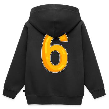 Numéro 6 Numéro - Sweat Premium à capuche zippé enfant bio - noir - Dos - AI Model Kid Male (0cm)