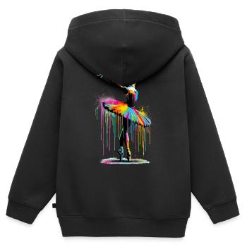 Balletttänzerin mit Tutu - Kinder Premium Organic Zip Hoodie - Schwarz - Hinten - AI Model Kid Male (0cm)
