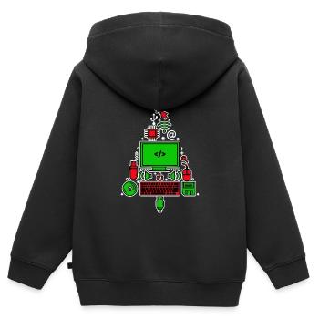 Code Debug Skripting Developer Computerfreak - Kinder Premium Organic Zip Hoodie - Schwarz - Hinten - AI Model Kid Male (0cm)