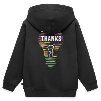 Erfolgreich Projekt Danksagung Danke - Kinder Premium Organic Zip Hoodie - Schwarz - Hinten - AI Model Kid Male (0cm)