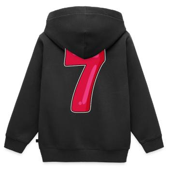 7 - Sweat Premium à capuche zippé enfant bio - noir - Dos - AI Model Kid Male (0cm)
