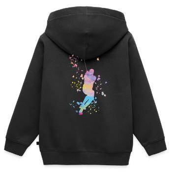 Lanceur de marteau Lancer de marteau Colorsplash - Sweat Premium à capuche zippé enfant bio - noir - Dos - AI Model Kid Male (0cm)