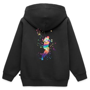 Lanceur de marteau Colorsplash Lancer de marteau - Sweat Premium à capuche zippé enfant bio - noir - Dos - AI Model Kid Male (0cm)