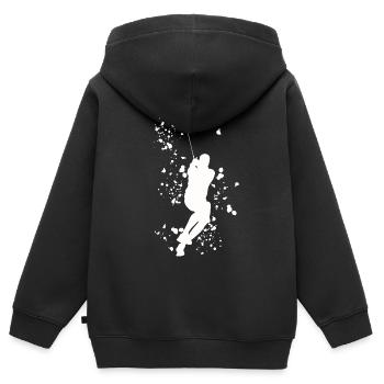 Lanceur de marteau Colorsplash Lancer de marteau - Sweat Premium à capuche zippé enfant bio - noir - Dos - AI Model Kid Male (0cm)