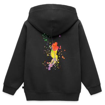 Lanceur de marteau Colorsplash Lancer de marteau - Sweat Premium à capuche zippé enfant bio - noir - Dos - AI Model Kid Male (0cm)