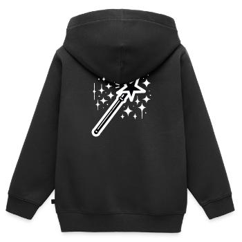 Zauberstab Magie - Kinder Premium Organic Zip Hoodie - Schwarz - Hinten - AI Model Kid Male (0cm)