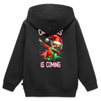 Weihnachten Steht Vor Der Tür: Merry Christmas - Kinder Premium Organic Zip Hoodie - Schwarz - Hinten - AI Model Kid Male (0cm)