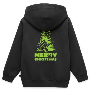 Weihnachten Tanne Weihnachtsbaum Schnee Flocke - Kinder Premium Organic Zip Hoodie - Schwarz - Hinten - AI Model Kid Male (0cm)