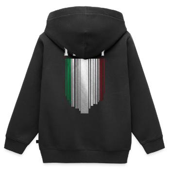 Flagge Italiens, italienischer Stolz - Kinder Premium Organic Zip Hoodie - Schwarz - Hinten - AI Model Kid Male (0cm)