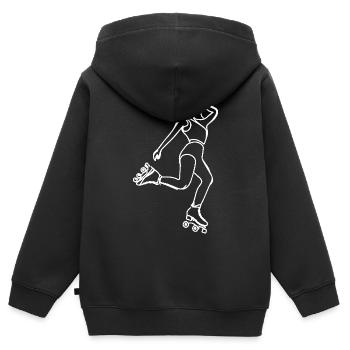 Dessin de patineur à roulettes - Sweat Premium à capuche zippé enfant bio - noir - Dos - AI Model Kid Male (0cm)