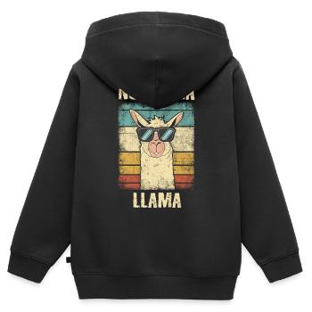 Kein Drama Lama Lustiger Jahrgang - Kinder Premium Organic Zip Hoodie - Schwarz - Hinten - AI Model Kid Male (0cm)
