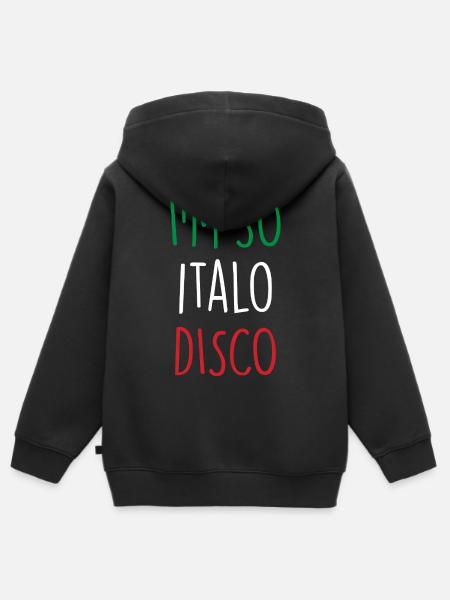 Italo Disco - Kinder Premium Organic Zip Hoodie - Schwarz