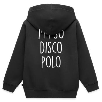Disco Polo - Kinder Premium Organic Zip Hoodie - Schwarz - Hinten - AI Model Kid Male (0cm)