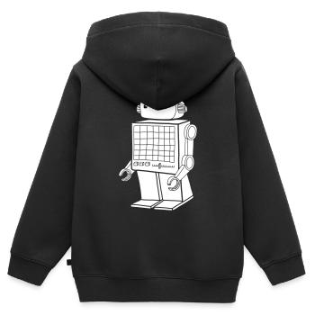 Retro Robot – Vintage AI Android Design - Kids Premium Organic Zip-up Hoodie - black - Back - AI Model Kid Male (0cm)