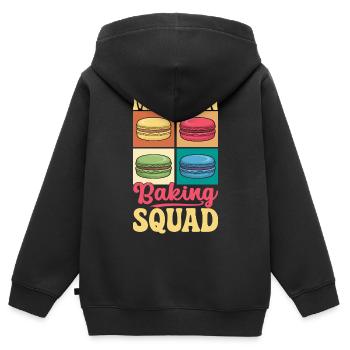 Macaron Desserts Français - Sweat Premium à capuche zippé enfant bio - noir - Dos - AI Model Kid Male (0cm)