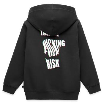 Prenez un risque - Sweat Premium à capuche zippé enfant bio - noir - Dos - AI Model Kid Male (0cm)
