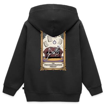 The Procrastination Priest Procrastinator Skeleton - Kids Premium Organic Zip-up Hoodie - black - Back - AI Model Kid Male (0cm)