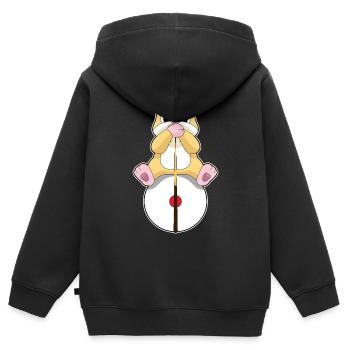 Hamster Billiard Queue Sport - Kinder Premium Organic Zip Hoodie - Schwarz - Hinten - AI Model Kid Male (0cm)