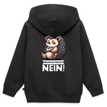 Before You Ask Hedgehog Hedgehog Lover Hedgehog Stinger - Kids Premium Organic Zip-up Hoodie - black - Back - AI Model Kid Male (0cm)