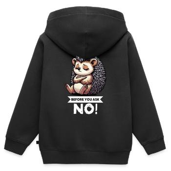 Before You Ask Hedgehog Hedgehog Lover Hedgehog Stinger - Kids Premium Organic Zip-up Hoodie - black - Back - AI Model Kid Male (0cm)