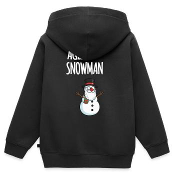 Agent Snowman - Kinder Premium Organic Zip Hoodie - Schwarz - Hinten - AI Model Kid Male (0cm)