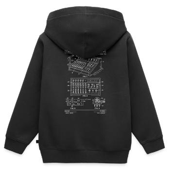 Blueprint-Mischpult - Kinder Premium Organic Zip Hoodie - Schwarz - Hinten - AI Model Kid Male (0cm)
