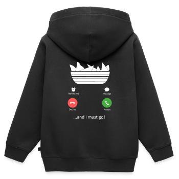 Nachos appelle et je dois y aller Art de la nourriture drôle - Sweat Premium à capuche zippé enfant bio - noir - Dos - AI Model Kid Male (0cm)