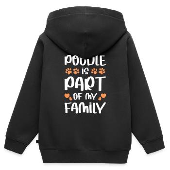 Mein Poodle Teil der Familie - Kinder Premium Organic Zip Hoodie - Schwarz - Hinten - AI Model Kid Male (0cm)