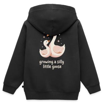 Faire pousser des oies ridicules - Sweat Premium à capuche zippé enfant bio - noir - Dos - AI Model Kid Male (0cm)